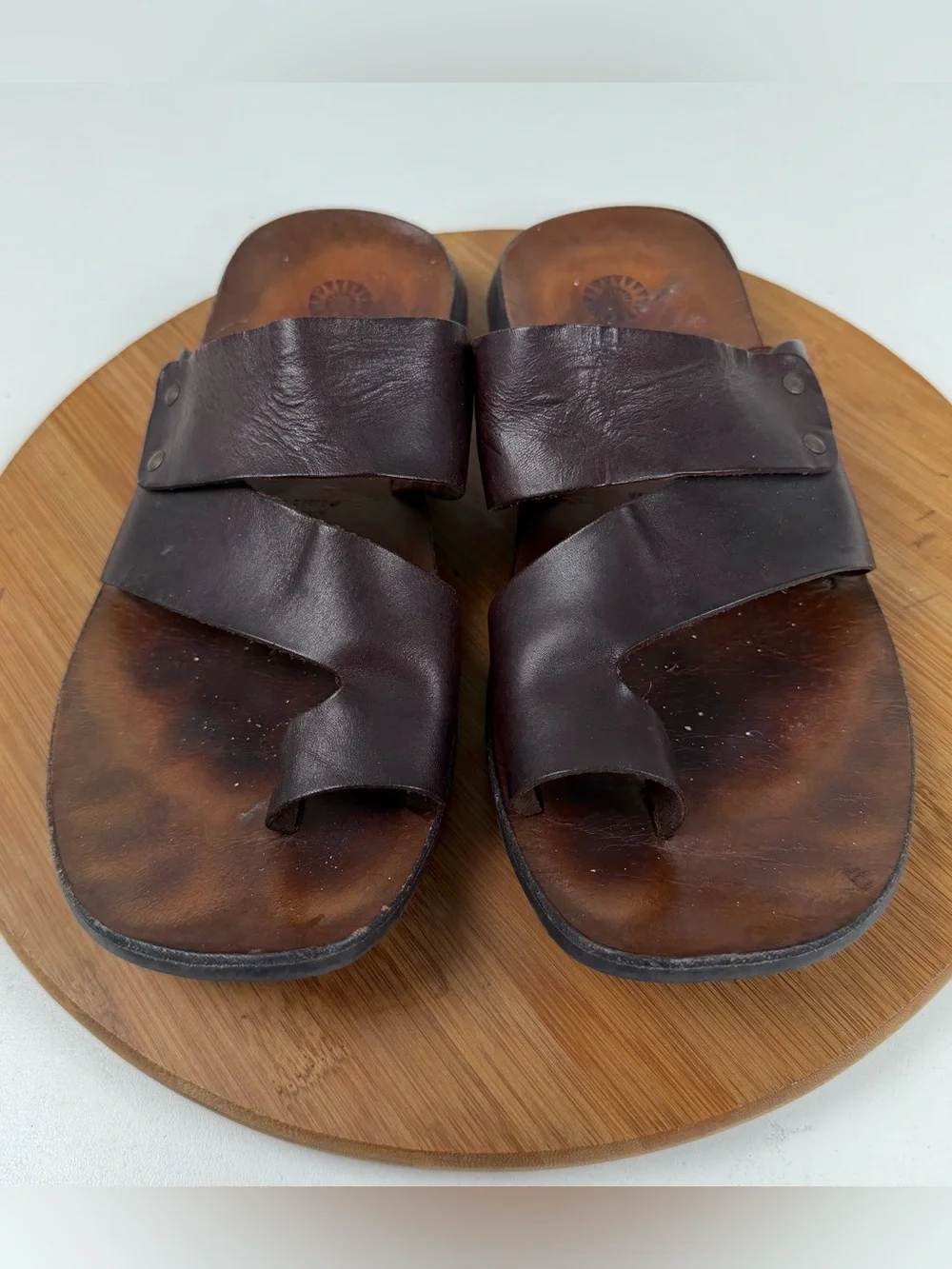 ZEUS Made in Italy Brown Leather Sandals